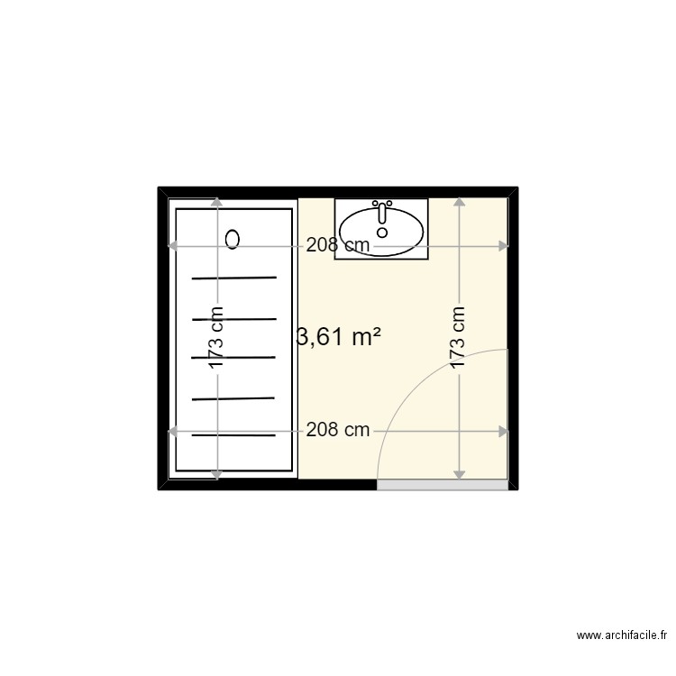 CREPEL CHRISTOPHE 1. Plan de 1 pièce et 4 m2