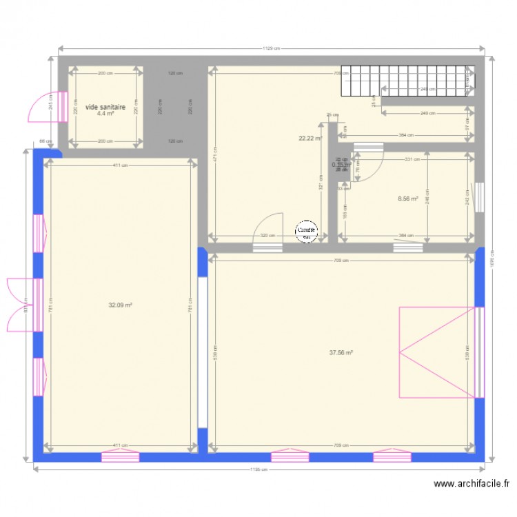 plan sous sol fini. Plan de 0 pièce et 0 m2