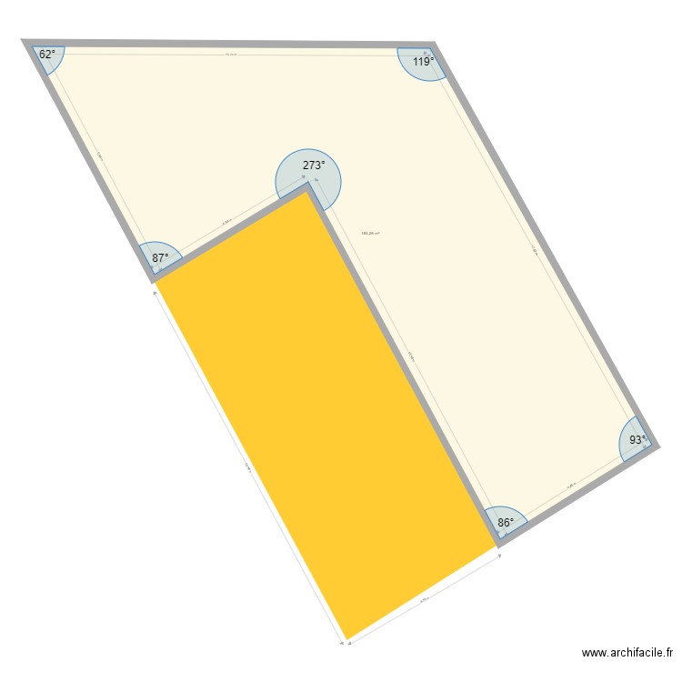 Couarde Goutner. Plan de 1 pièce et 184 m2