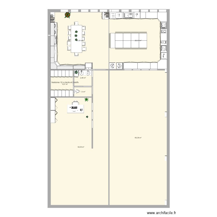 aix et terra vestiaires. Plan de 0 pièce et 0 m2