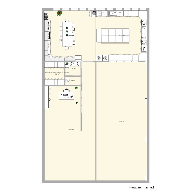 aix et terra vestiaires. Plan de 0 pièce et 0 m2