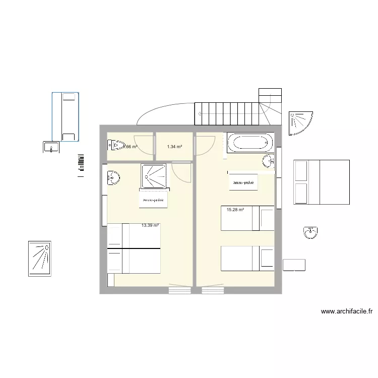 Etage releve 3  sans mezzanine. Plan de 