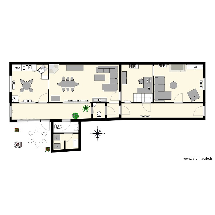 Rez Meublé complet 2. Plan de 0 pièce et 0 m2