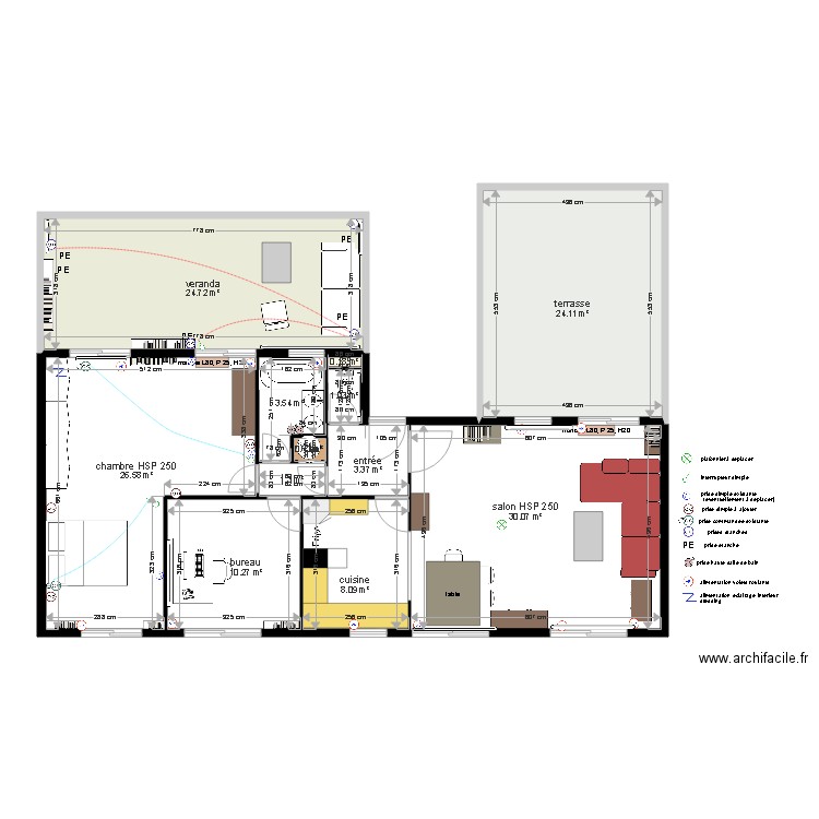 appartement SOULIE projet plan électrique. Plan de 0 pièce et 0 m2