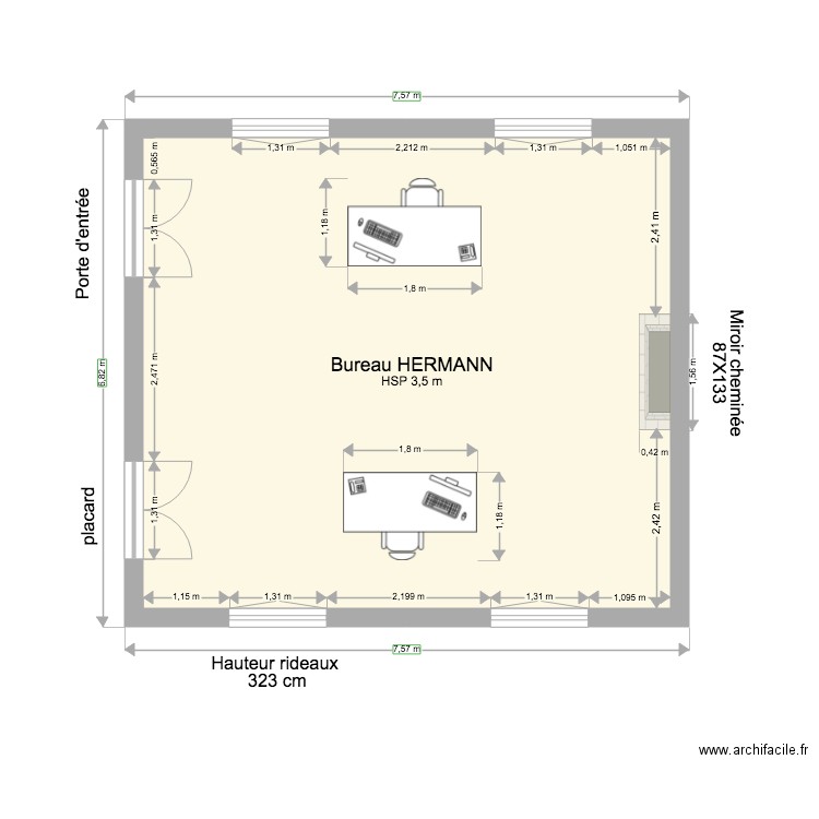 Bureau Hermann. Plan de 0 pièce et 0 m2