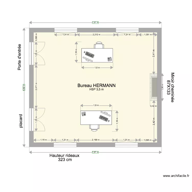 Bureau Hermann. Plan de 