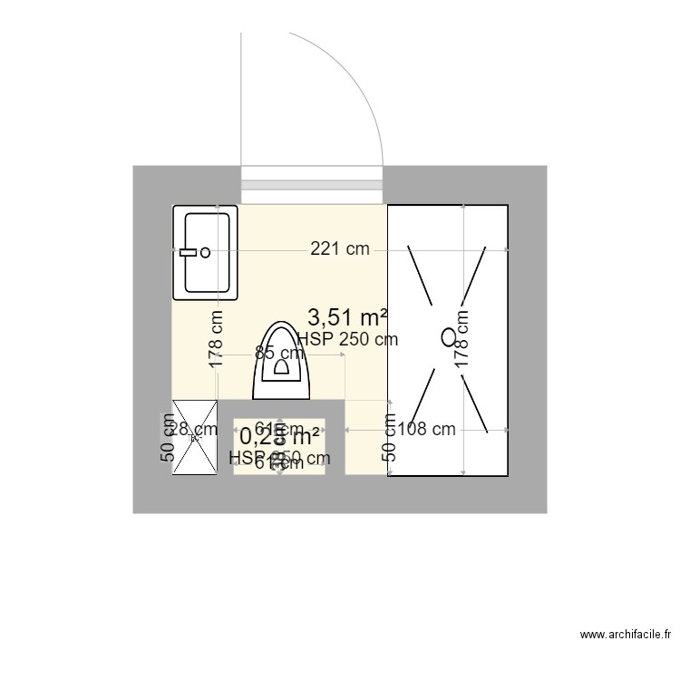 VIP TOURNAN. Plan de 2 pièces et 4 m2