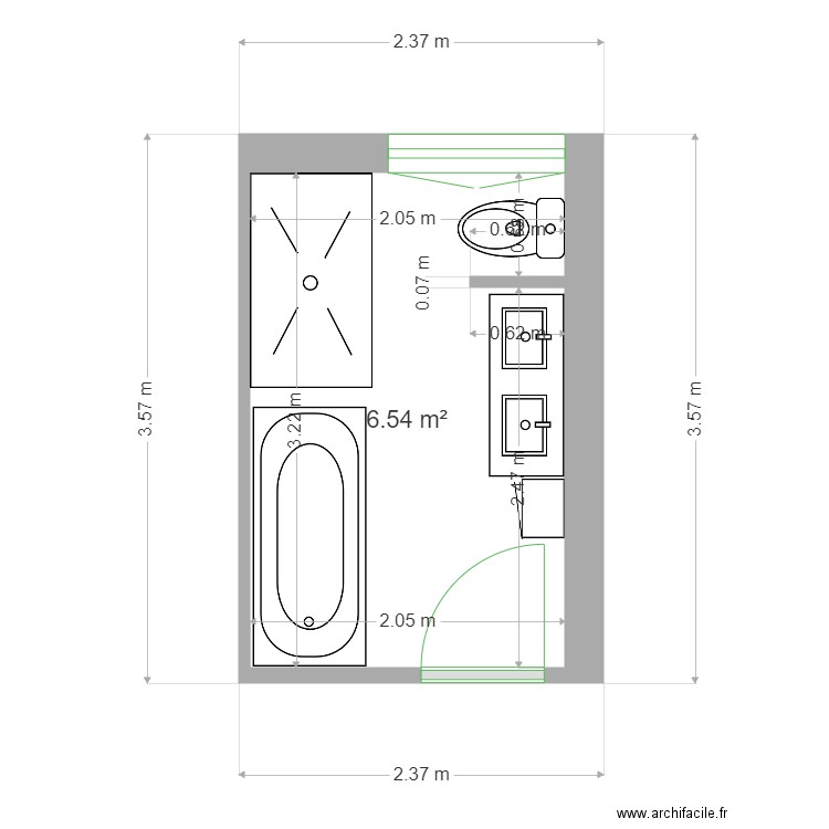 Salle de bain 2. Plan de 0 pièce et 0 m2