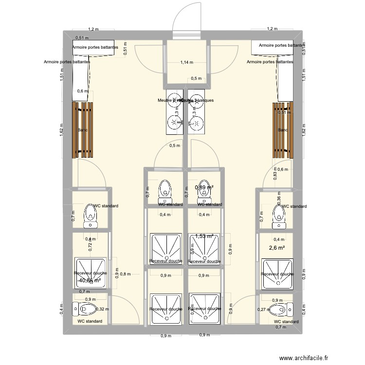 Changing Room. Plan de 0 pièce et 0 m2