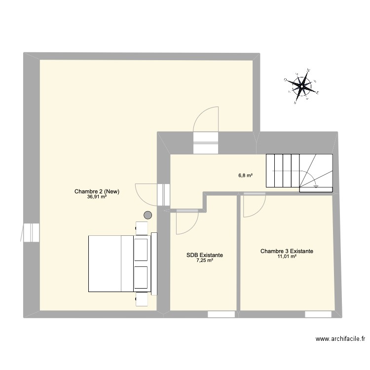 Mesure OK. Plan de 4 pièces et 62 m2