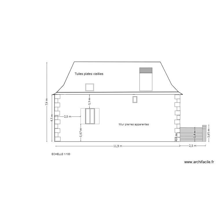 PLAN FACADE OUEST. Plan de 