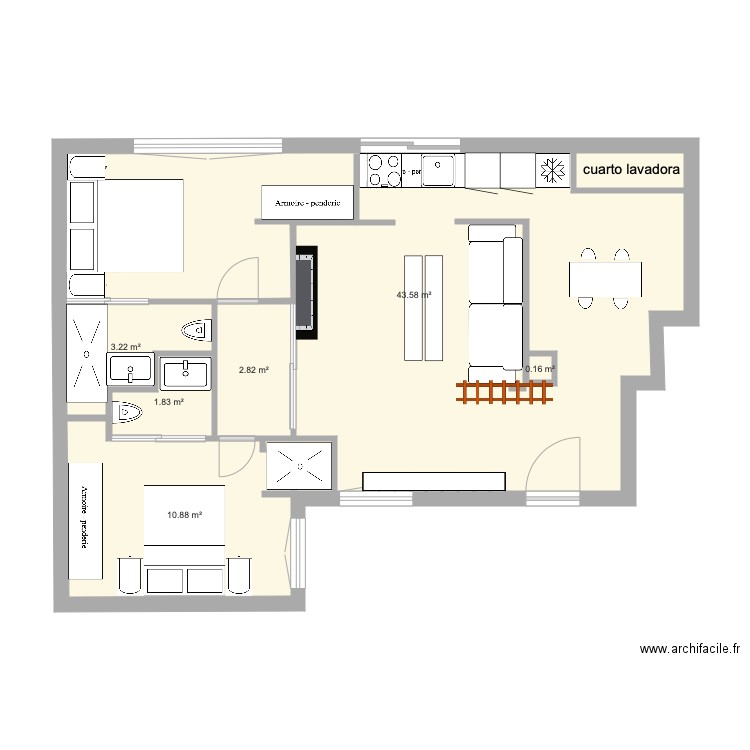 claudio Coello habitaciones y cocina 3. Plan de 0 pièce et 0 m2