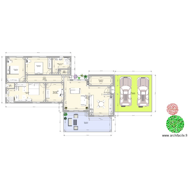 Maison V4. Plan de 12 pièces et 174 m2
