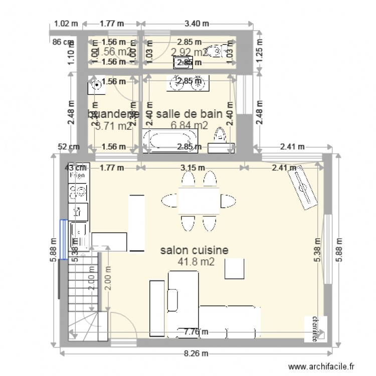 appartement rez montricher . Plan de 0 pièce et 0 m2