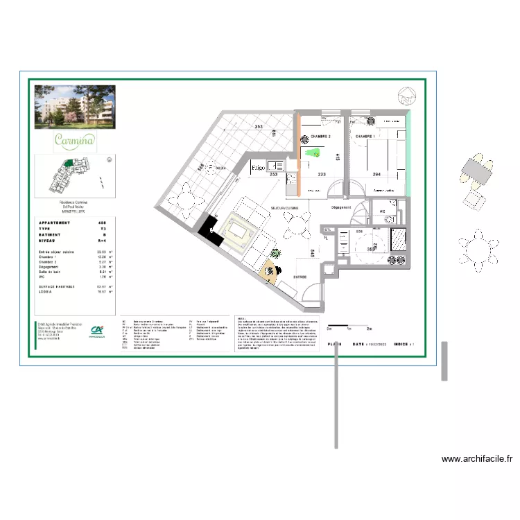 APPARTEMENT CARMINA T3 JANETH V3. Plan de APPARTEMENT CARMINA T3 JANETH V3. Plan de