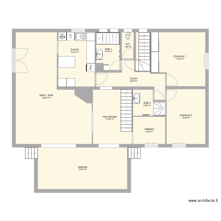 Maison R RDC. Plan de 0 pièce et 0 m2