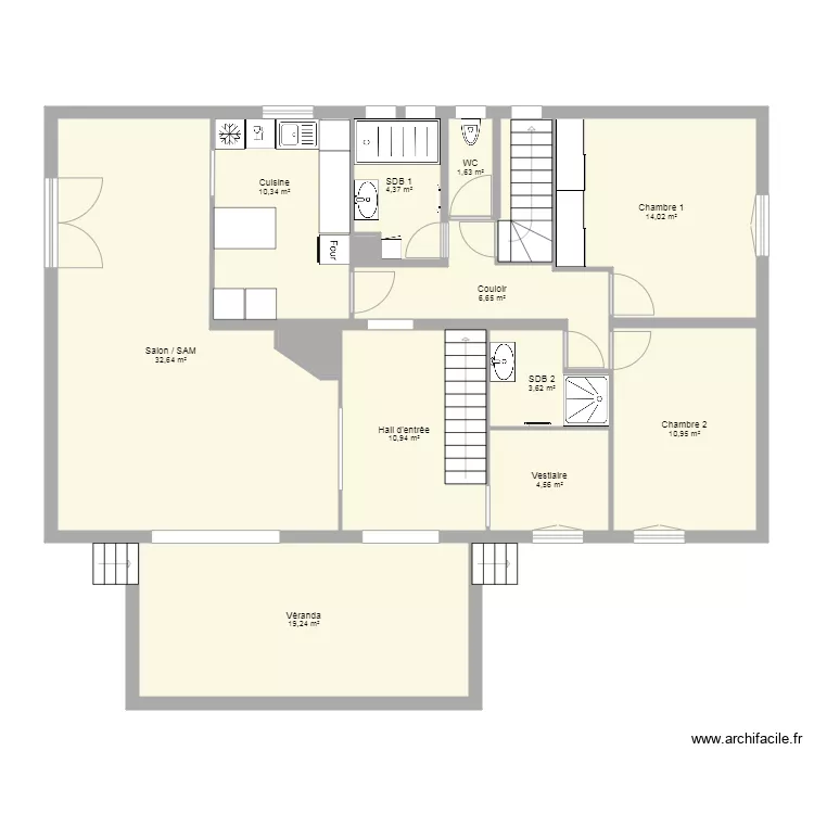Maison R RDC. Plan de 