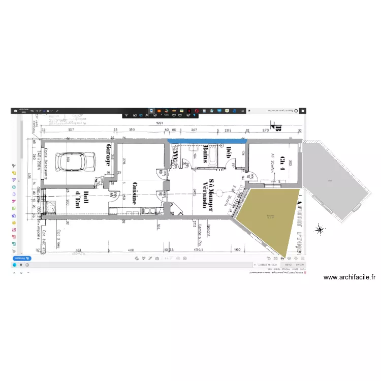 Maison Les Sables extension brut1. Plan de 