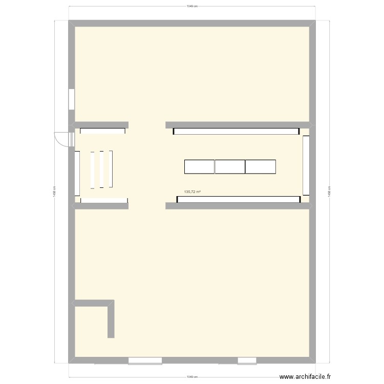 Auchan. Plan de 1 pièce et 136 m2