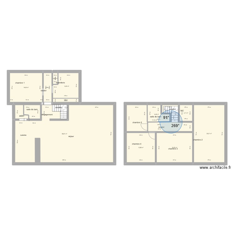 plan maison paladru 1. Plan de 12 pièces et 191 m2