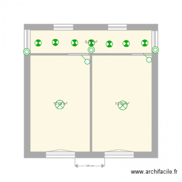 ch 1 et 2  couloir lumiere. Plan de 0 pièce et 0 m2