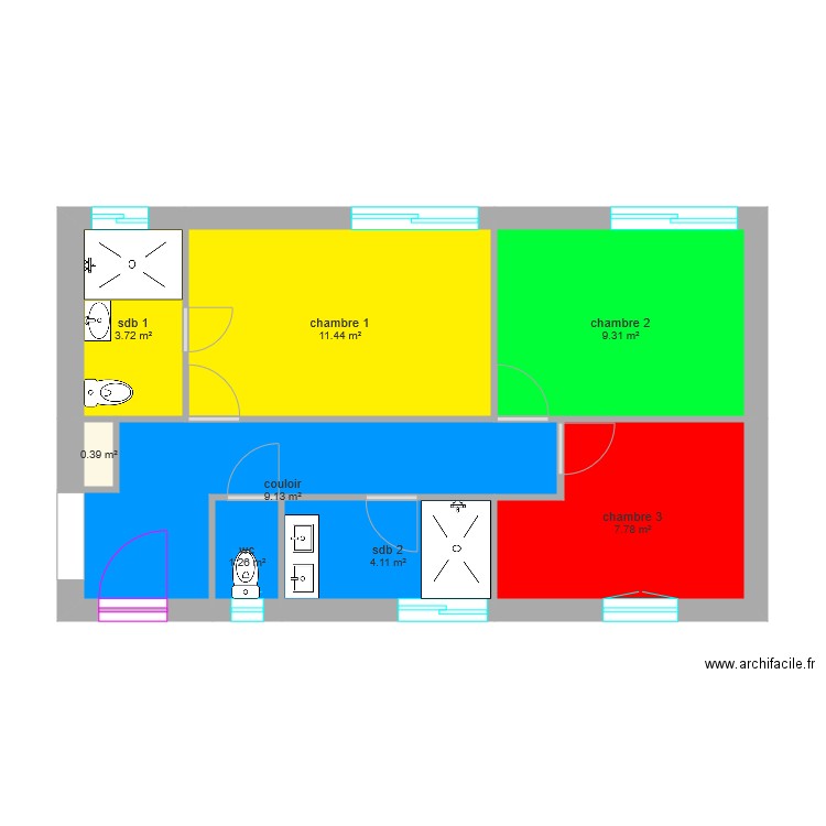 sud 2. Plan de 0 pièce et 0 m2