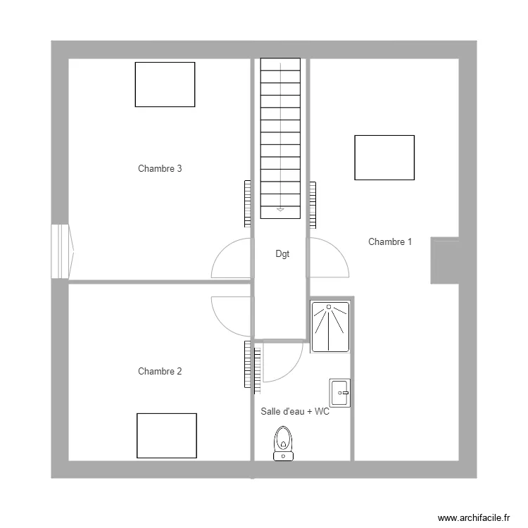 JOUVE ETAGE 2. Plan de 6  et 62 m²