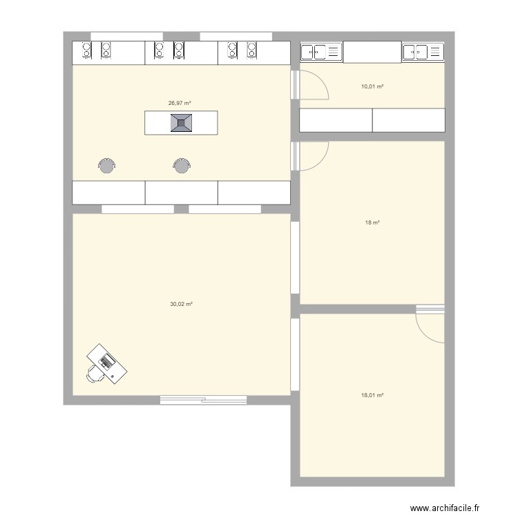 Savonnerie vision. Plan de 5 pièces et 103 m2