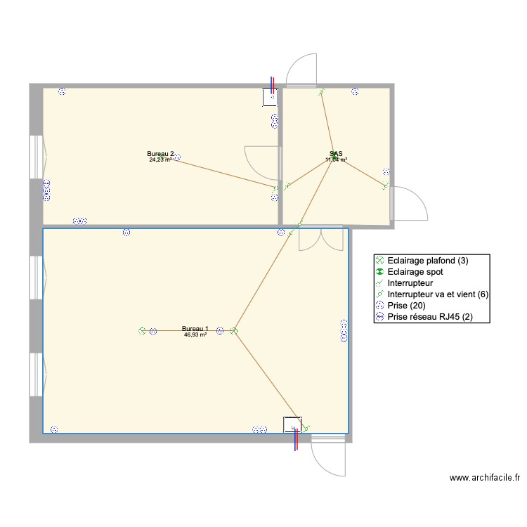 Bureaux. Plan de 0 pièce et 0 m2