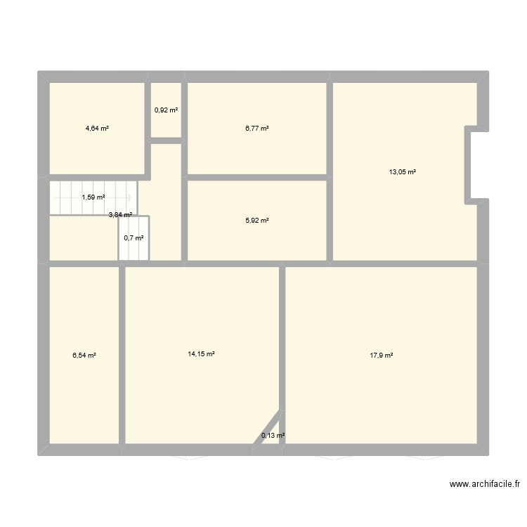 NANCY_RDC_EXIST. Plan de 34 pièces et 233 m2
