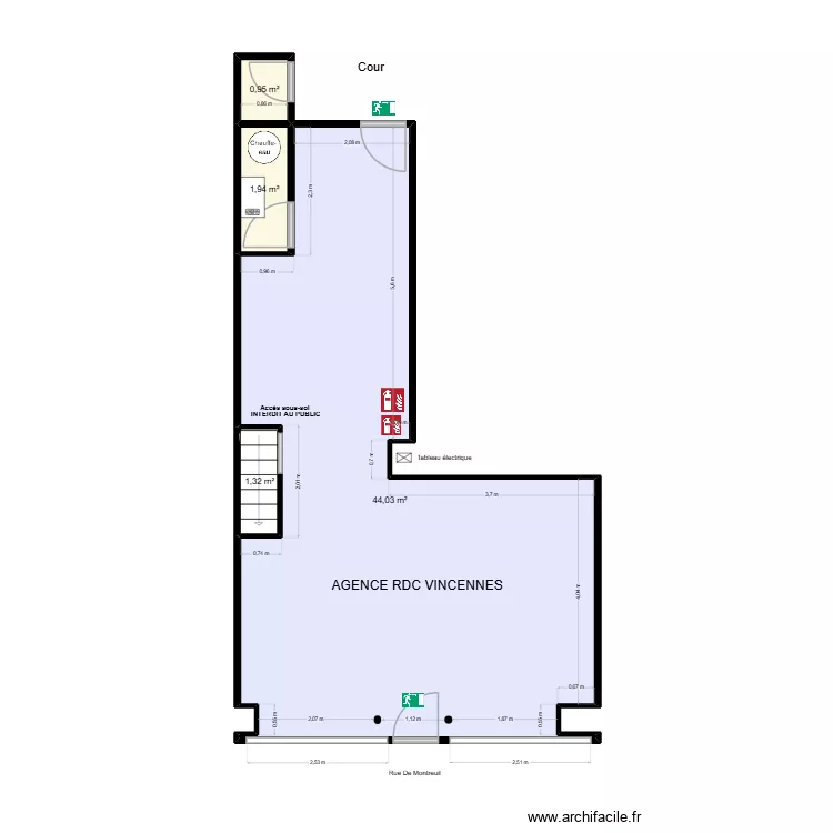 AGENCE VINCENNES. Plan de 4 Pièces et 48 m²