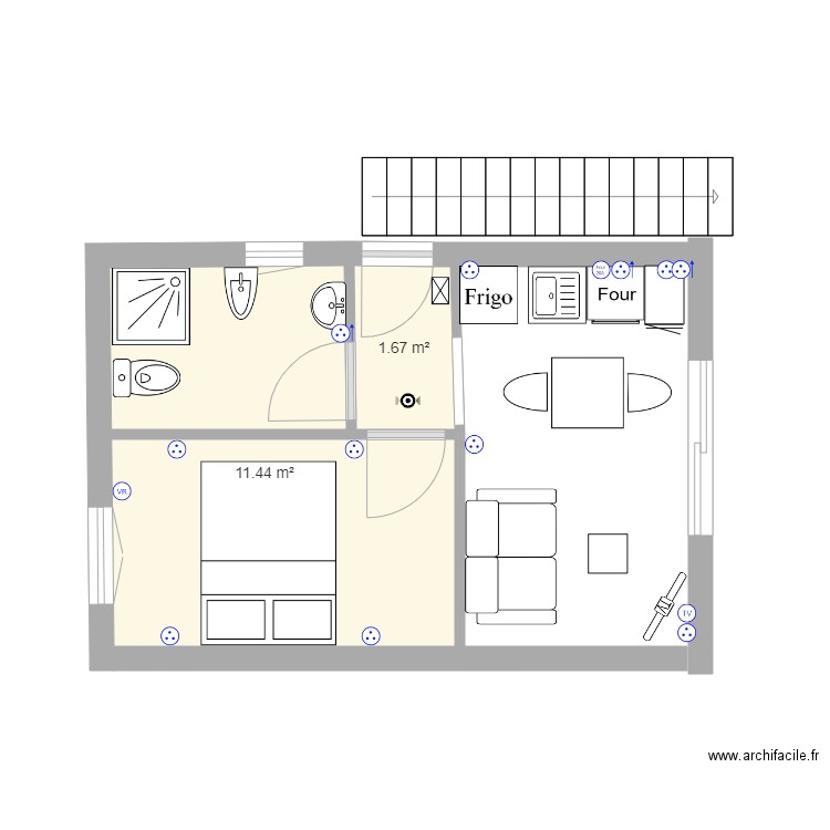 studio mermoz. Plan de 0 pièce et 0 m2