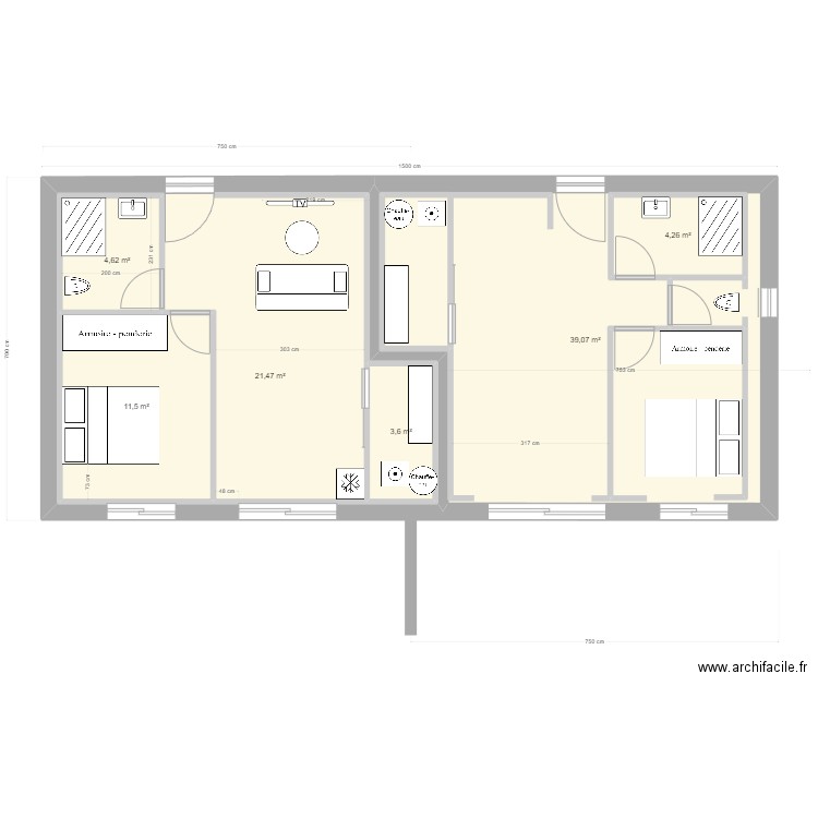 appart T2 2. Plan de 0 pièce et 0 m2