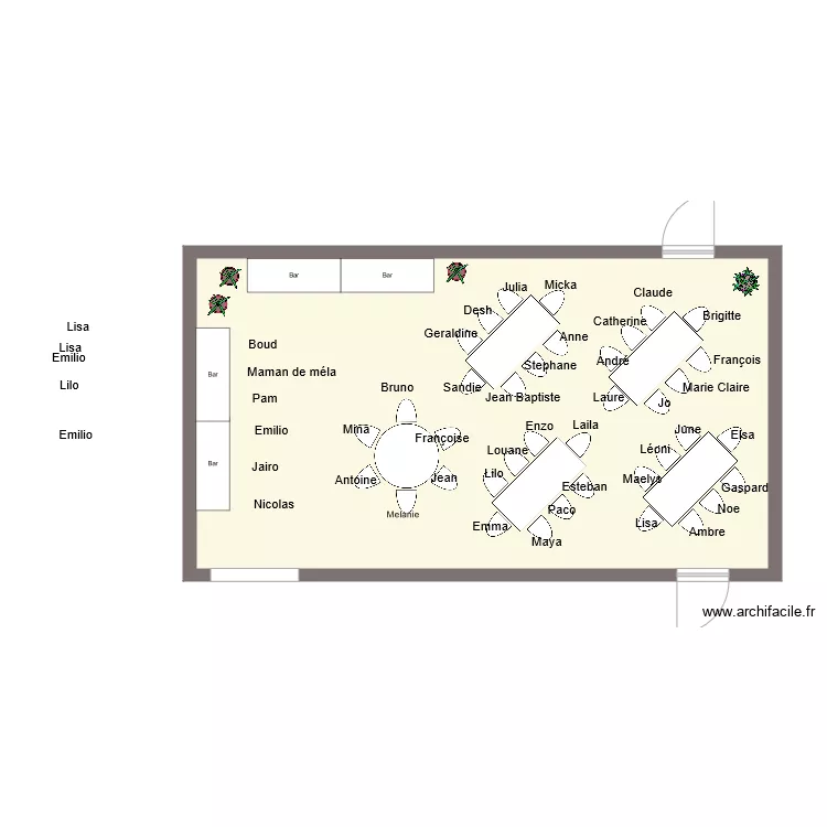 plan de table. Plan de 