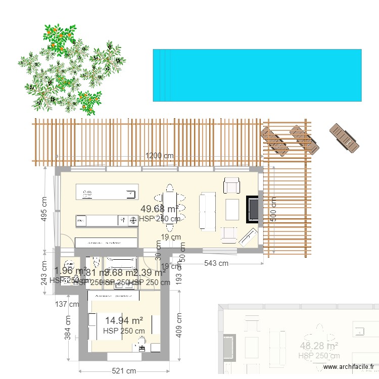 Extension 2 séparées. Plan de 0 pièce et 0 m2