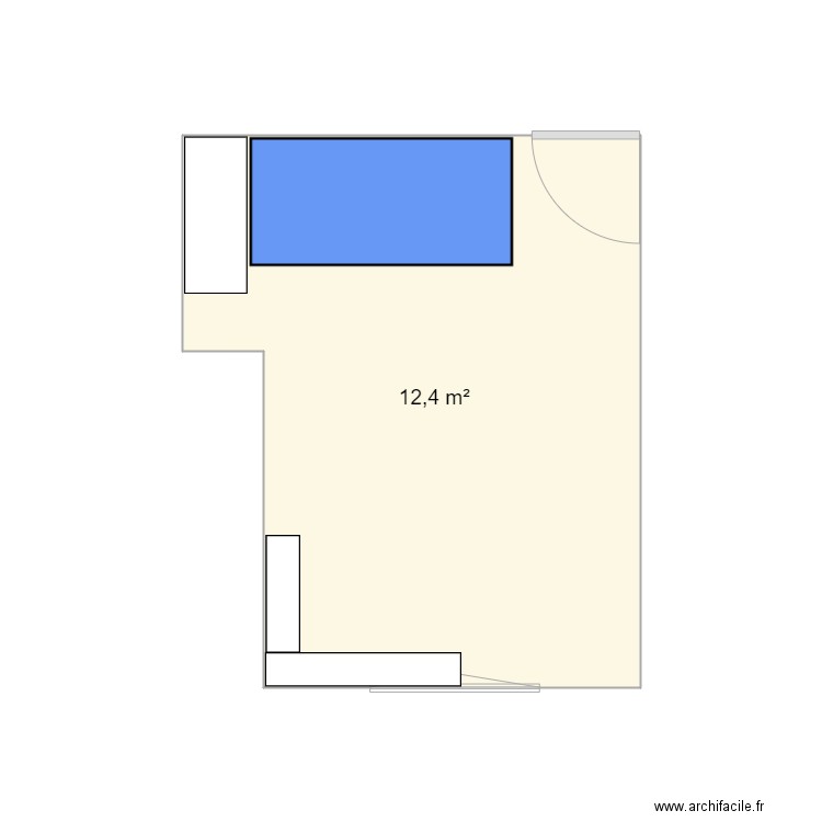 réaménagement chambre. Plan de 1 pièce et 12 m2