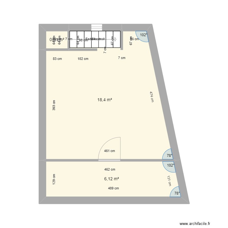 Plan La Compote grenier. Plan de 3 pièces et 25 m2