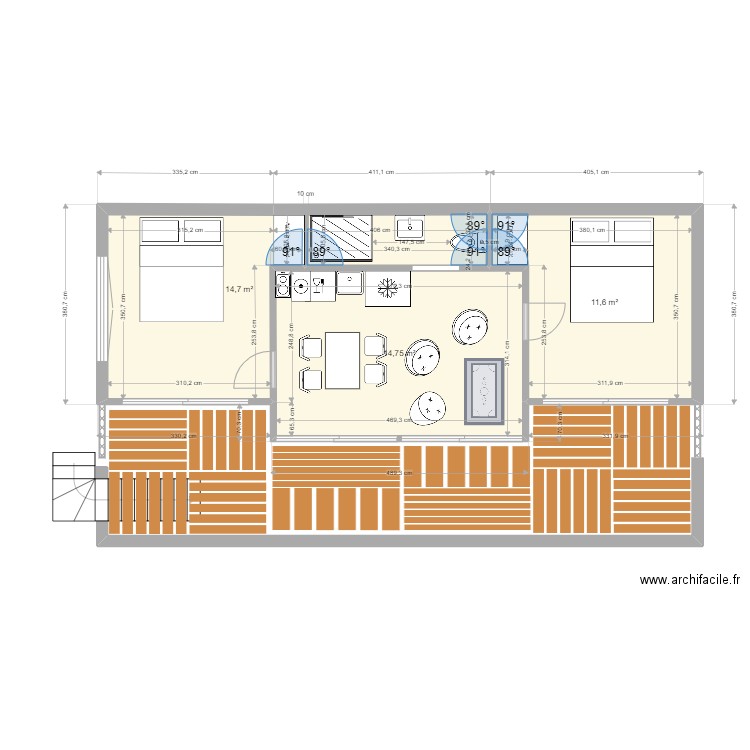 BENGALOW FOND JARDIN. Plan de 0 pièce et 0 m2