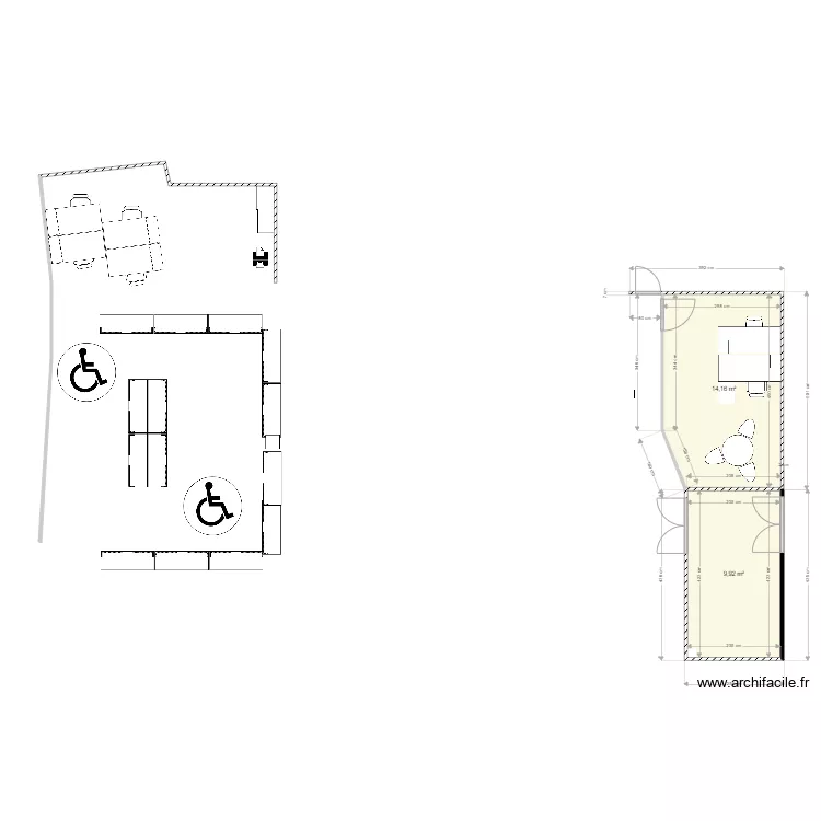 Bureaux Pr&eacute;pa hyp 4 + cueillette. Plan de 
