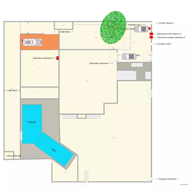 plan de masse portet Divis&eacute; Section BV 266  266bis V4. Plan de 