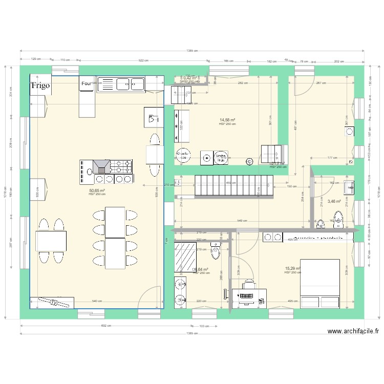 Caro plan RdC aménagement du 8 janvier 2022. Plan de 0 pièce et 0 m2