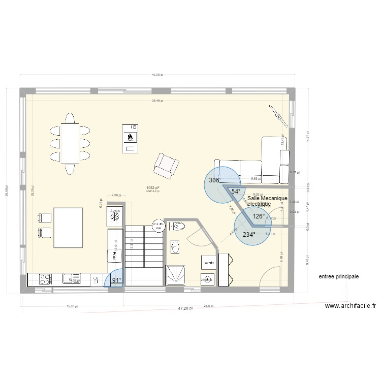 st-antoine 2 etages- 3ch a l'étage 6oct2023c. Plan de 3 pièces et 109 m2