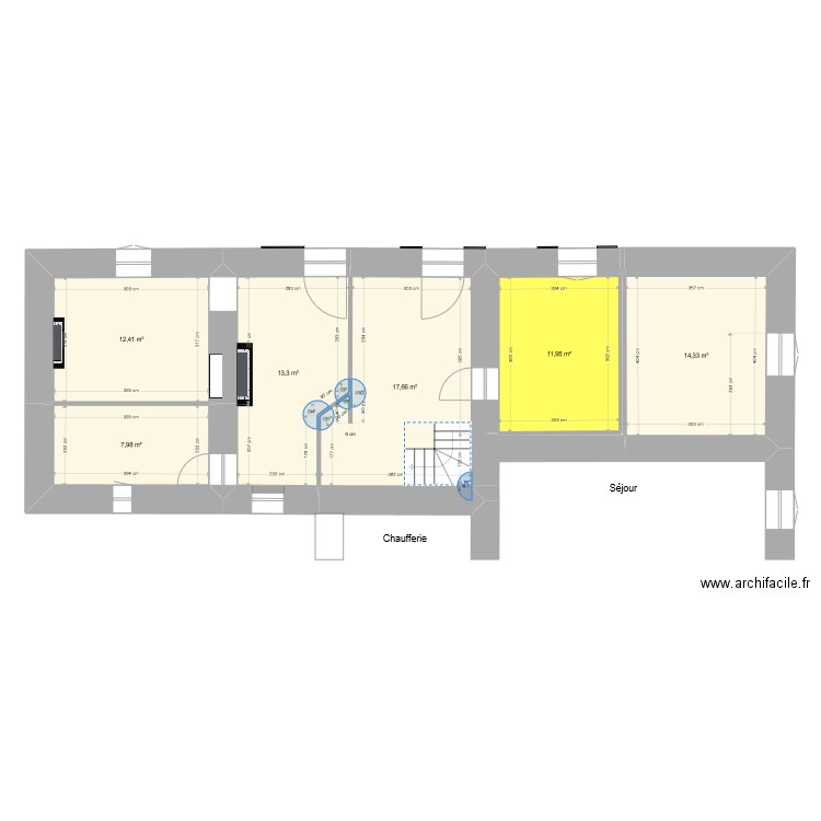 Appartements RDC cotes du 19/11/22. Plan de 6 pièces et 78 m2