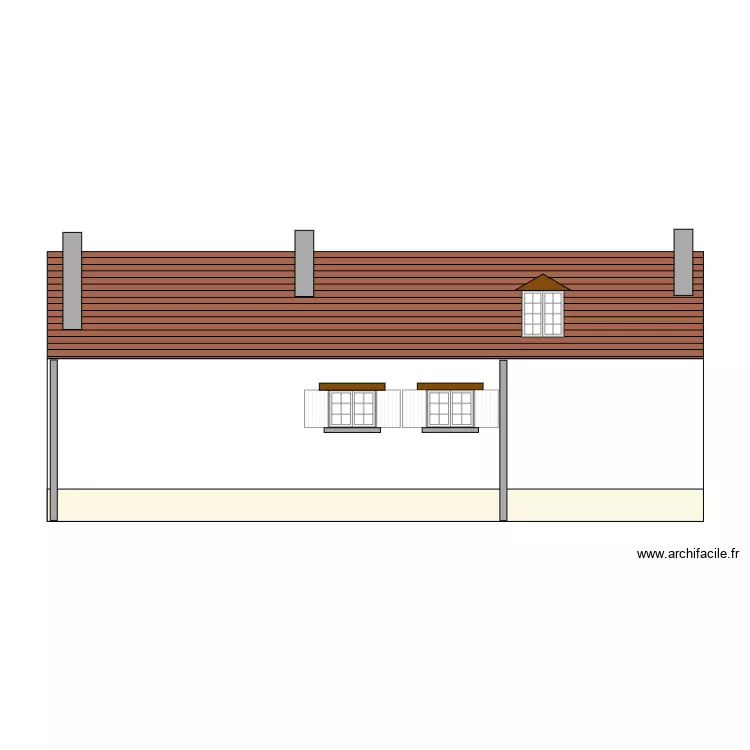 Facade nord actuelle. Plan de 