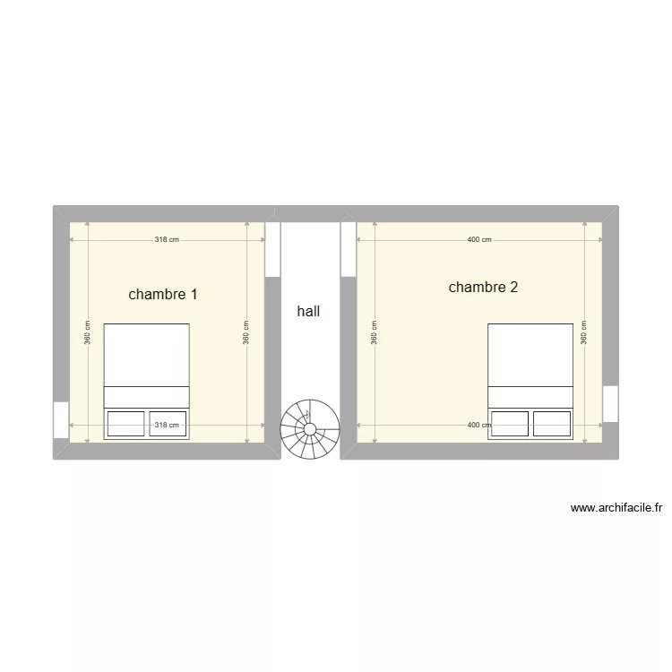 chambre &eacute;tage. Plan de 