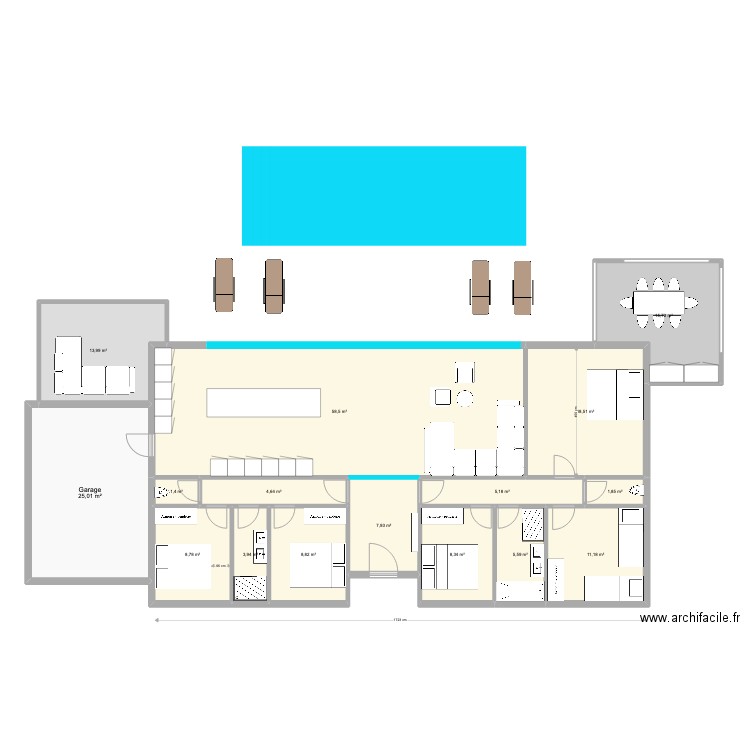 Serravalle nouvelle construction 2. Plan de 16 pièces et 199 m2