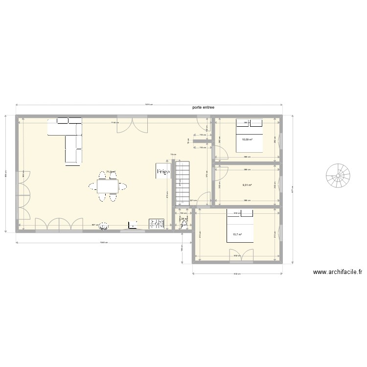 maison haut 220613c. Plan de 5 pièces et 108 m2