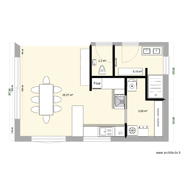 donville 2. Plan de 4 pièces et 43 m2