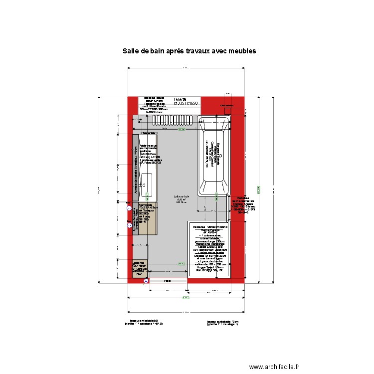 202109052044 salle de bain après travaux avec meubles Sanijura 40cm. Plan de 1 pièce et 7 m2