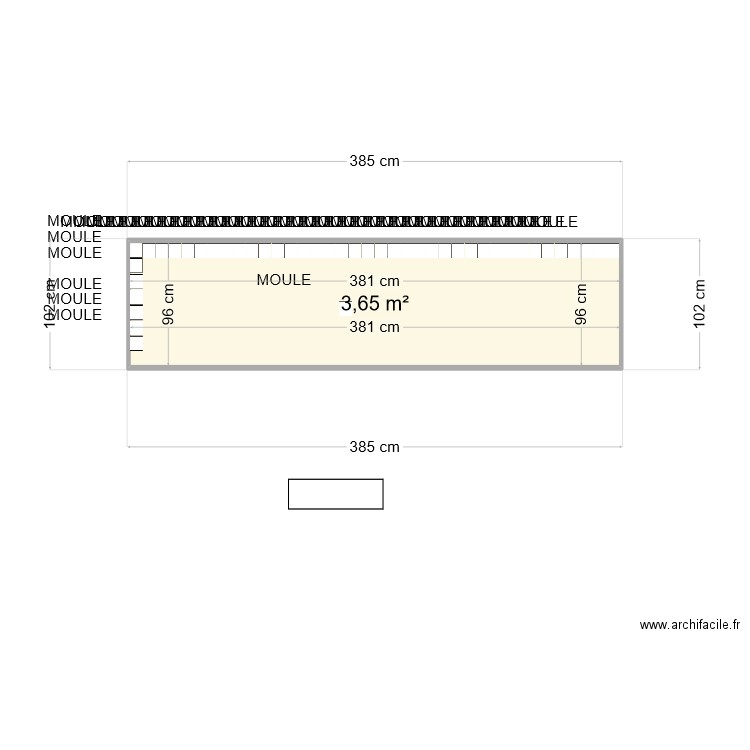 plan table pont l'évêque. Plan de 1 pièce et 4 m2